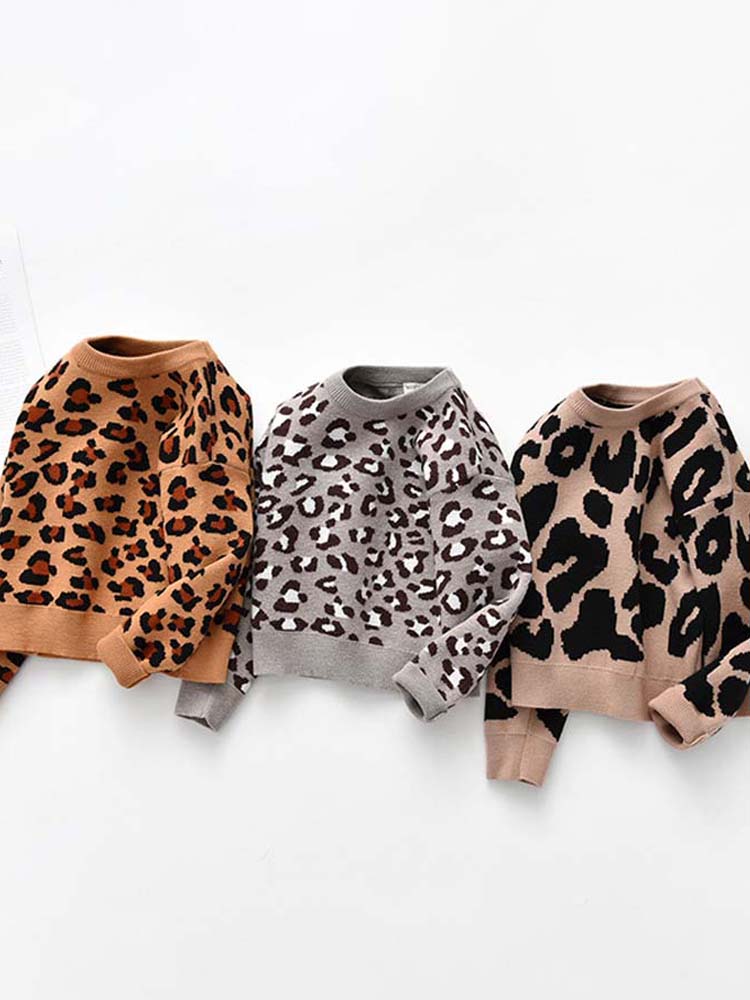 Animal Power Girls Beige & Black Animal Print Jumper - Cheetah - Stylemykid.com
