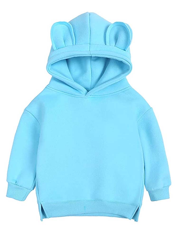 Unisex Animal Ears Hooded Sweatshirt Blue
