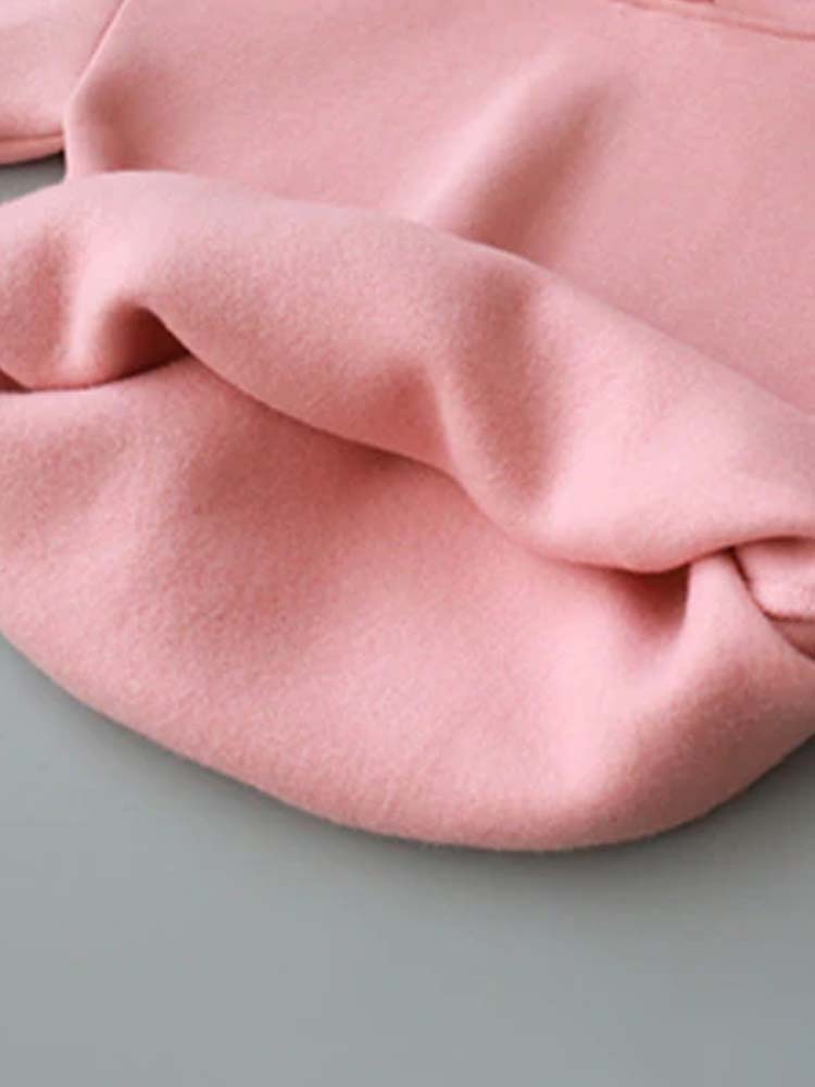 Unisex Animal Ears Hooded Sweatshirt Pink