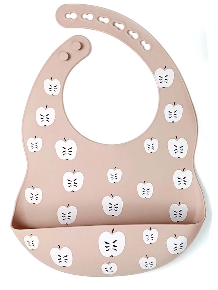 Silicone Bibs & Bowl Baby Feeding Set - Bibs X 2, Food Bowl and Spoon - Apples & Light Blue - Stylemykid.com