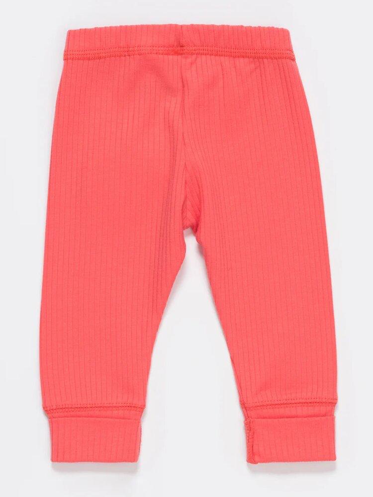Artie - Bright Pink Ribbed Baby and Girl Leggings - Stylemykid.com
