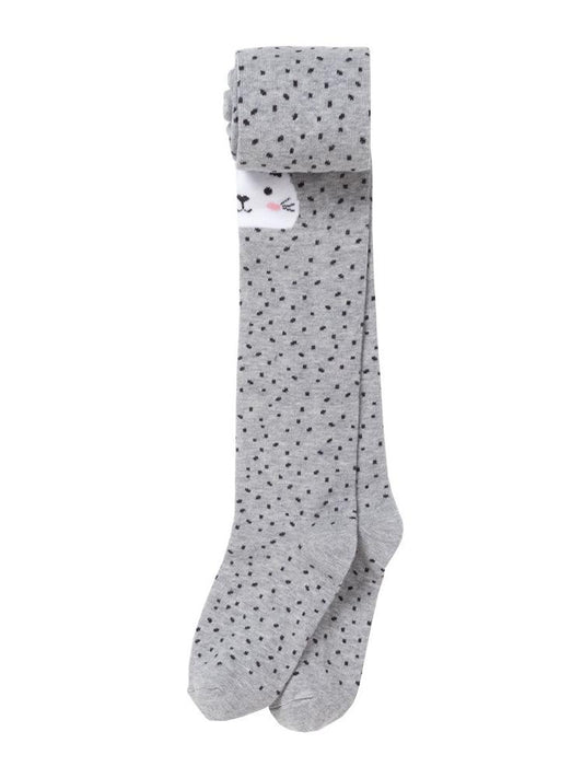 Artie - Light Grey Girls Tights - Dotty Cat - Stylemykid.com