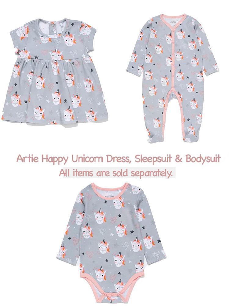 Artie - Happy Unicorn Cotton Footed Baby Sleepsuit 9 to 12 months - Stylemykid.com