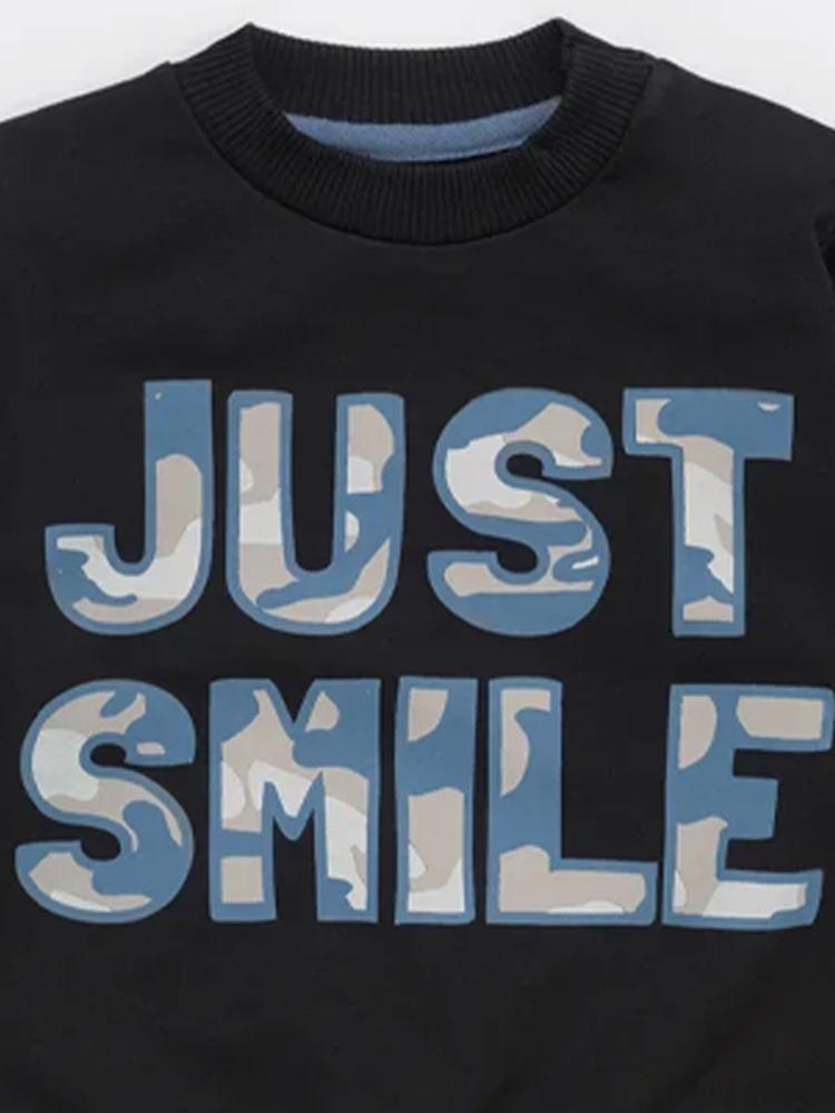 Artie - Just Smile Camo Navy French Terry Sweatshirt - Stylemykid.com