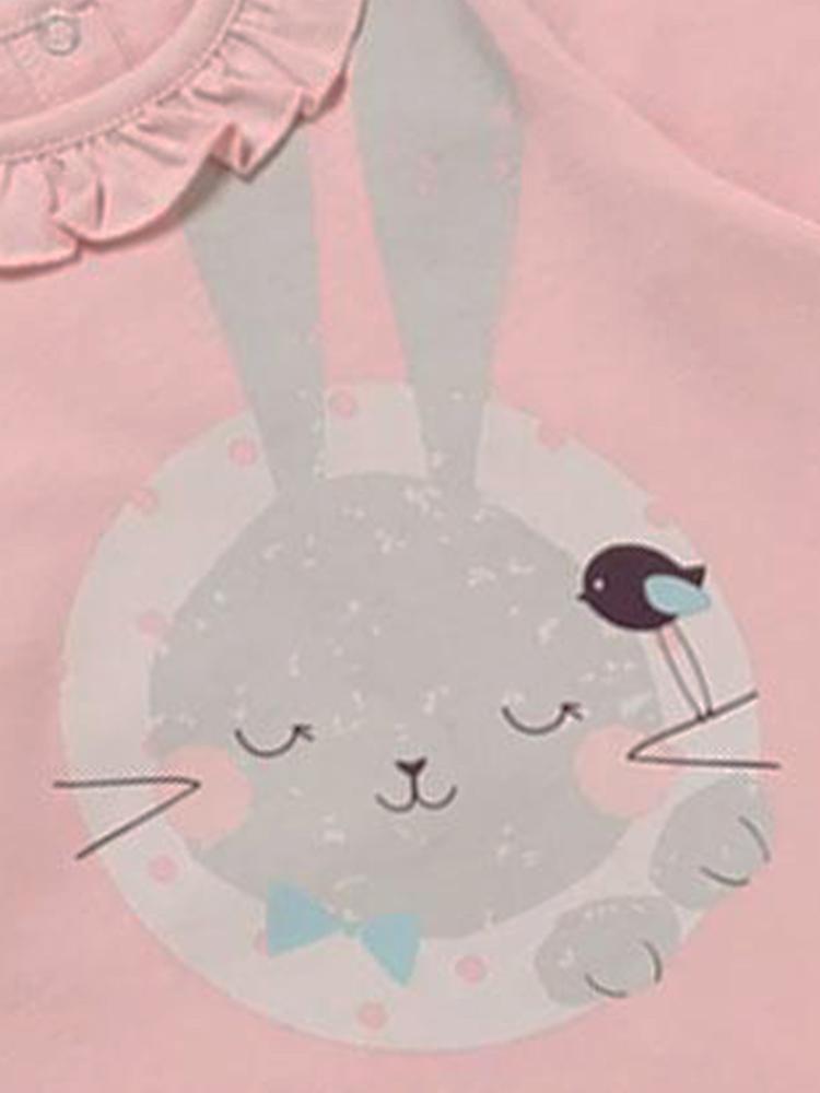 Artie - Sleeping Bunny Dress - Girls Pink Dress with Sleeping Rabbit Design - Stylemykid.com