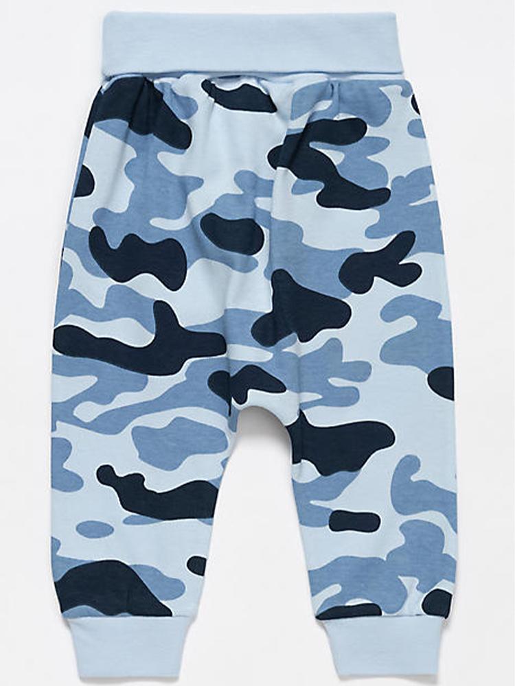 Artie - Blue Camouflage Patterned Baby Leggings 9 to 18 Months - Stylemykid.com