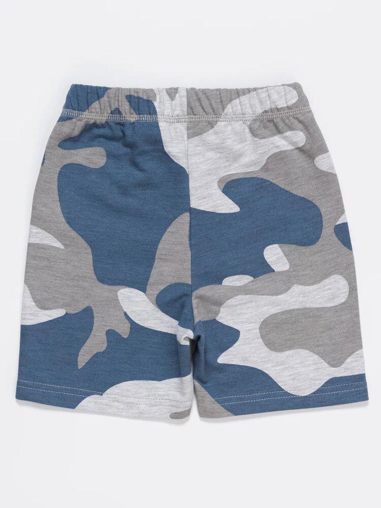 Artie - Blue & Grey Camo French Terry Baby and Boy Shorts - Stylemykid.com