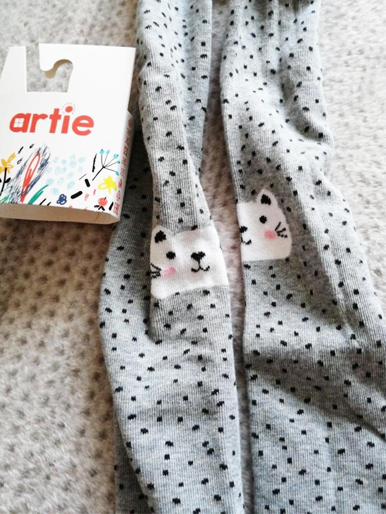 Artie - Light Grey Girls Tights - Dotty Cat - Stylemykid.com
