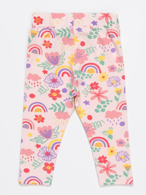 Artie - Flowers & Rainbows Multicoloured Baby and Girl Leggings - Stylemykid.com