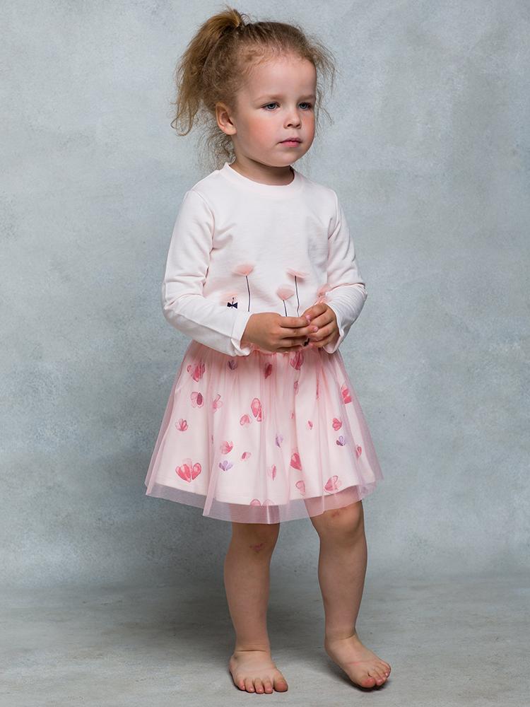 Artie - Tulle Flowered Pink Double Layer Girls Tutu Skirt - 6 to 24M - Stylemykid.com