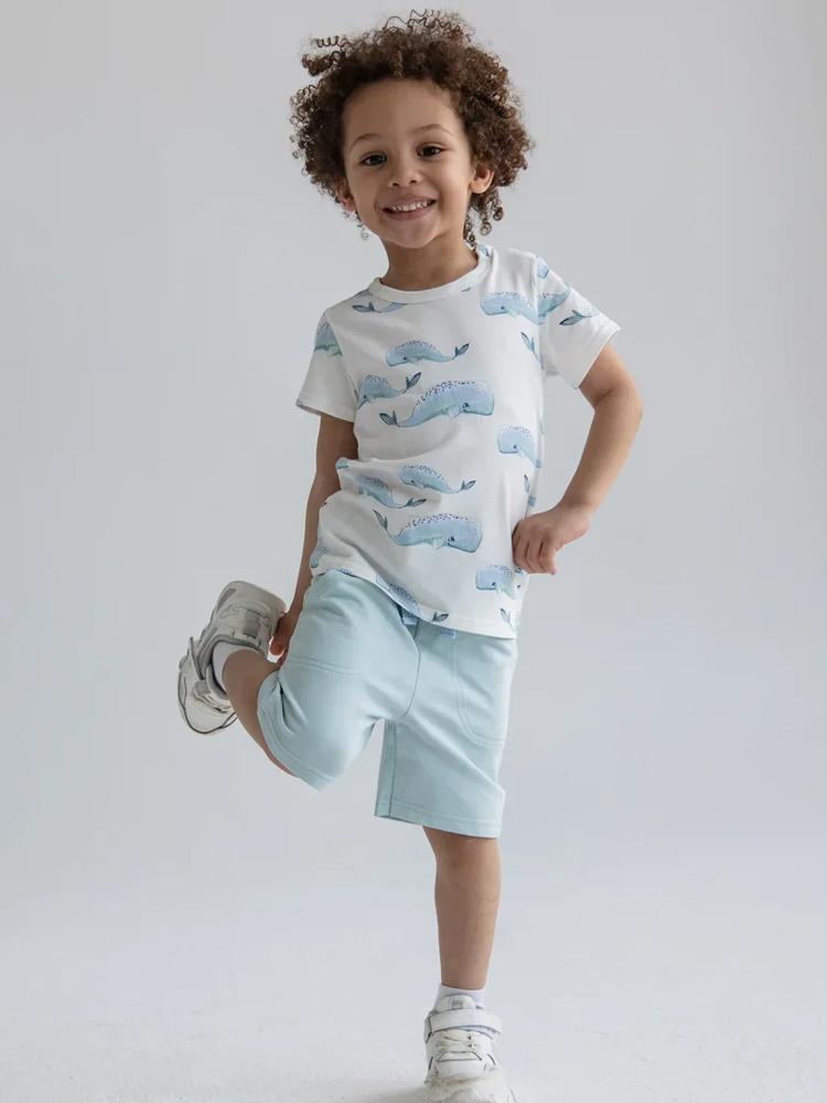 Artie - Whale Patterned Baby and Little Kids T Shirt - Stylemykid.com