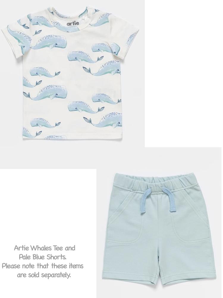 Artie - Pale Blue French Terry Baby and Little Kids Shorts - Stylemykid.com