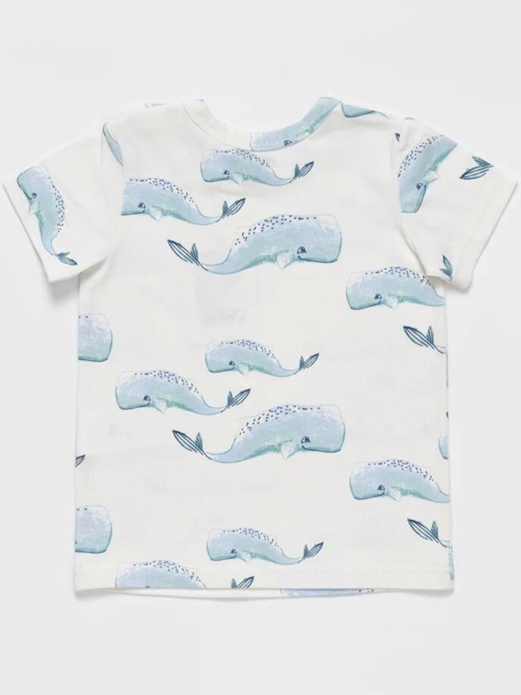 Artie - Whale Patterned Baby and Little Kids T Shirt - Stylemykid.com