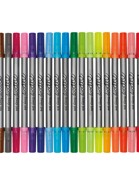 eatsleepdoodle - Artist Set 20 Wash Out Double Ended Colouring Pens - Stylemykid.com