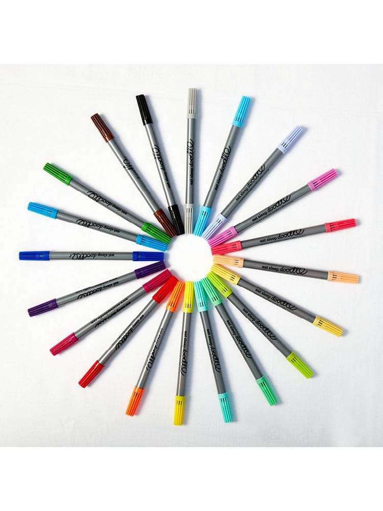 eatsleepdoodle - Artist Set 20 Wash Out Double Ended Colouring Pens - Stylemykid.com