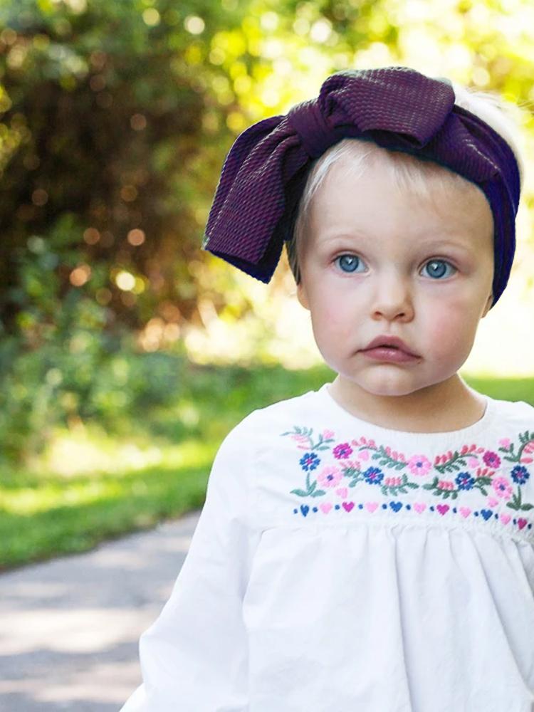 Baby Wisp - Giant Lana Bow Headband - Navy - Stylemykid.com
