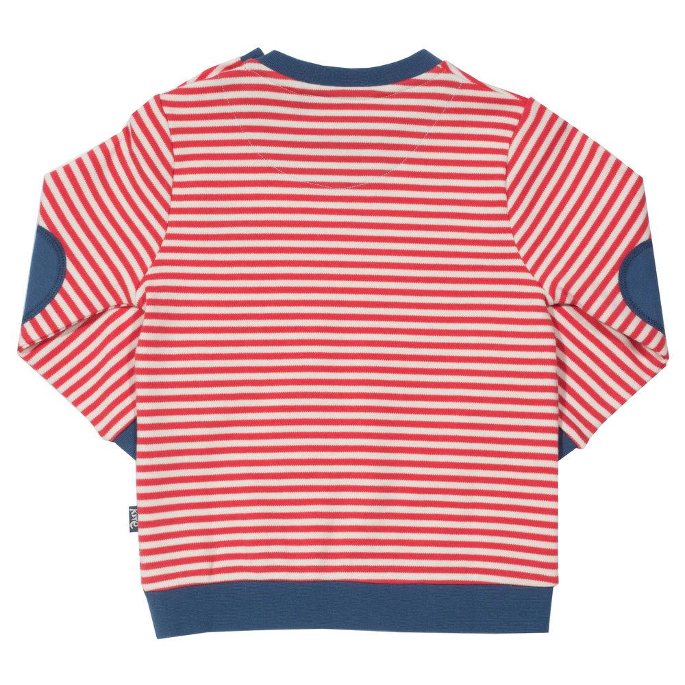 KITE Organic Red and Blue Whale Striped Sweatshirt 6-12 months - Stylemykid.com