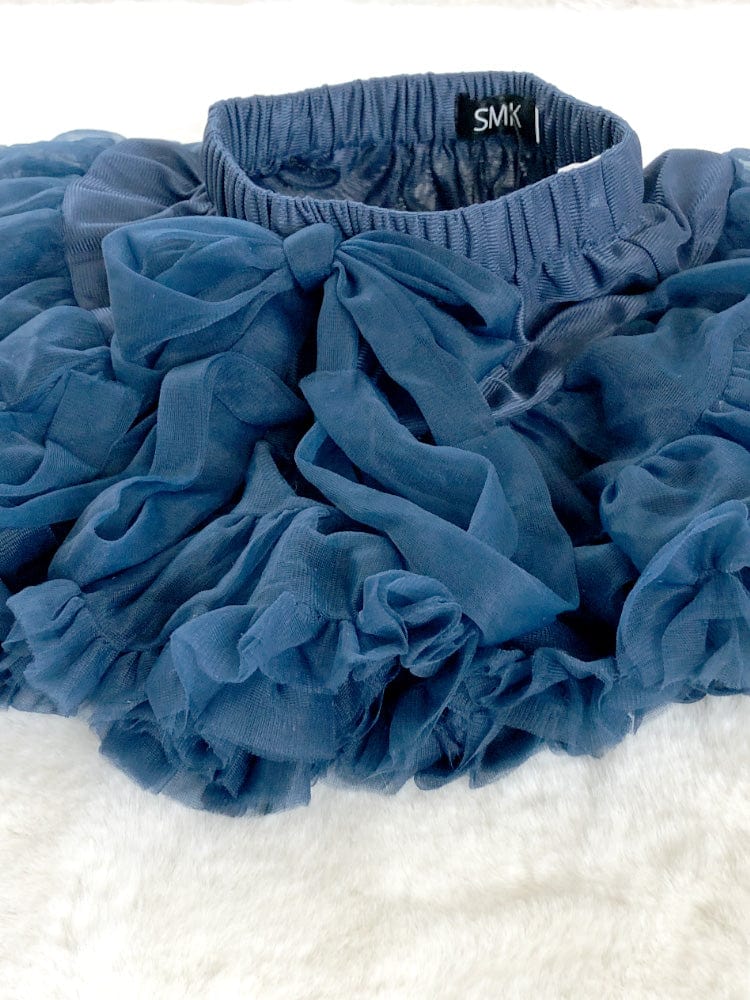 Layered Tutu Party Skirt with Bow Detail - Dark Blue 0 to 5 years - Stylemykid.com