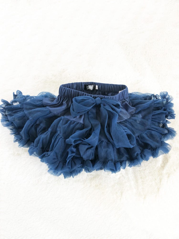 Layered Tutu Party Skirt with Bow Detail - Dark Blue 0 to 5 years - Stylemykid.com