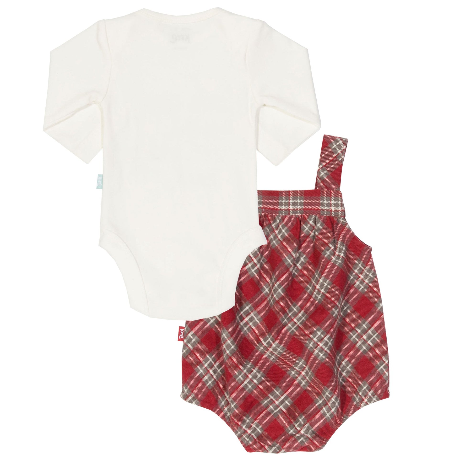 KITE Organic - Red and Cream Check Bubble Style Romper 2 Piece Set - Newborn to 1 month - Stylemykid.com