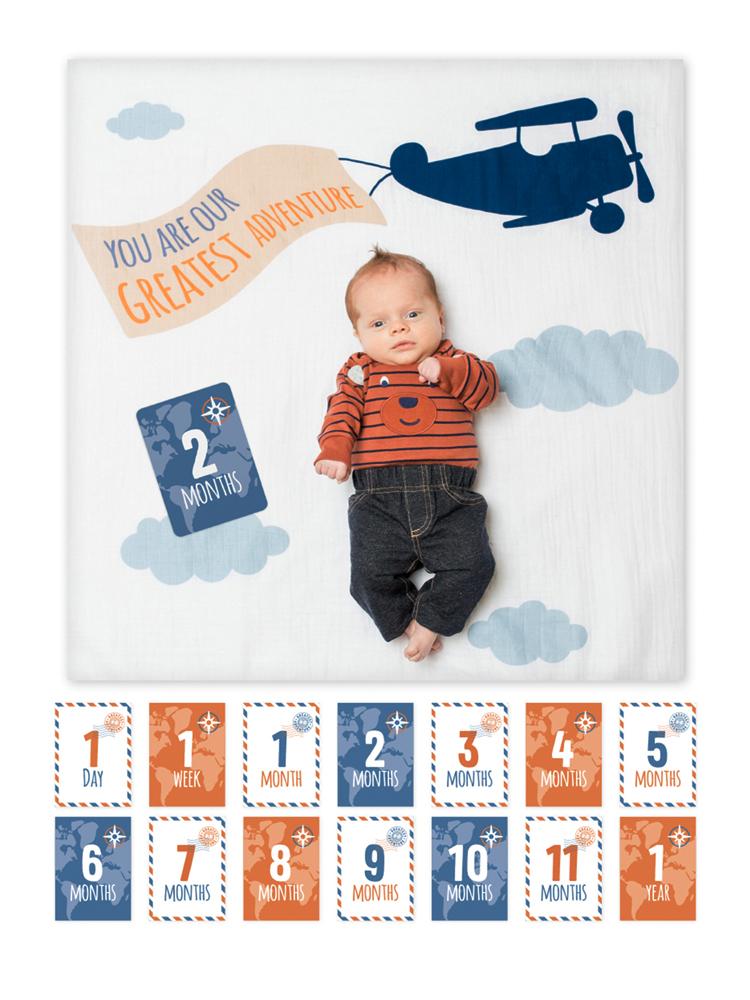 Swaddle And Cards First Year For Baby By Lulujo Greatest Adventure