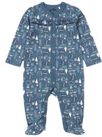 Artie - My Little Butterfly Blue Patterned Footed Baby Sleepsuit 12 to 18 months - Stylemykid.com
