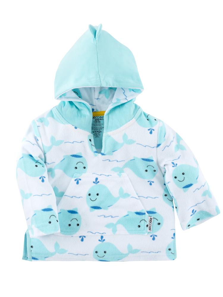 Zoocchini - Terry Bath & Swim Cover up with Character 3D Hood - Willy the Whale - 12 to 24M - Stylemykid.com