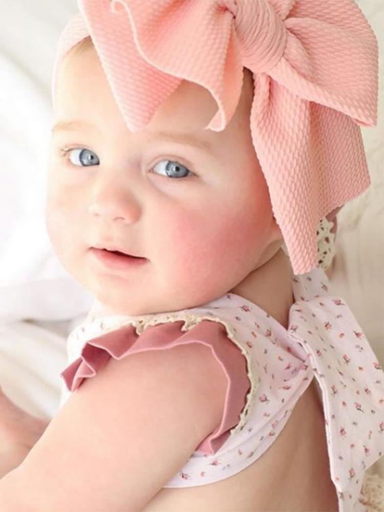 Baby Wisp - Giant Lana Bow Headband - Dusky Rose - Stylemykid.com