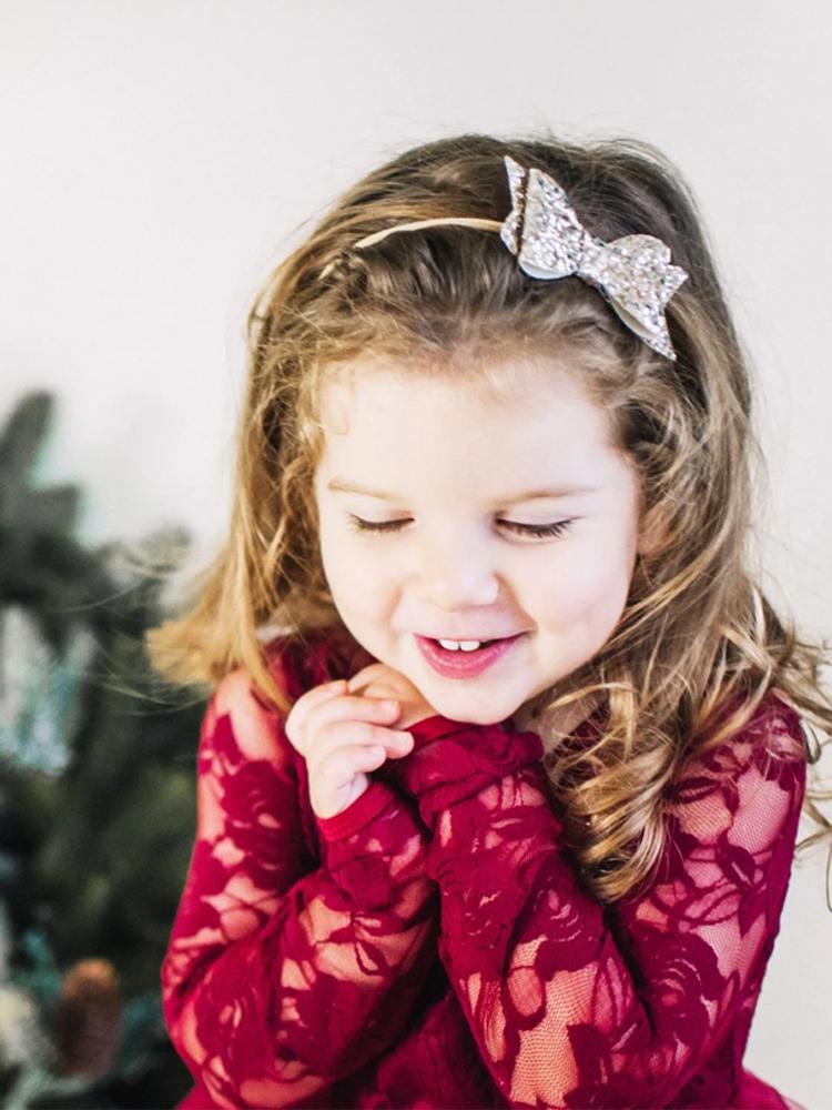 Baby Wisp - Courtney Bow Headband - Pink Glitter - Stylemykid.com