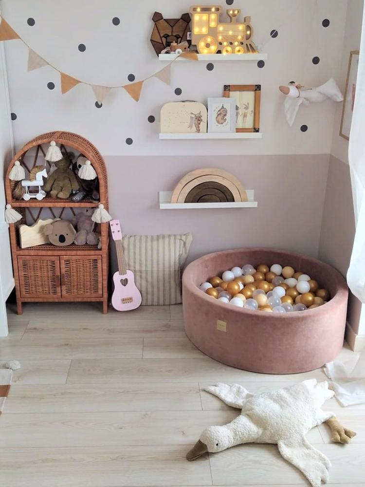 MeowBaby - Teddy Bear Velvet - Luxury Round Ball Pit Set with 250 Balls - Kids Ball Pool - 90cm Diameter (UK and Europe Only) - Stylemykid.com