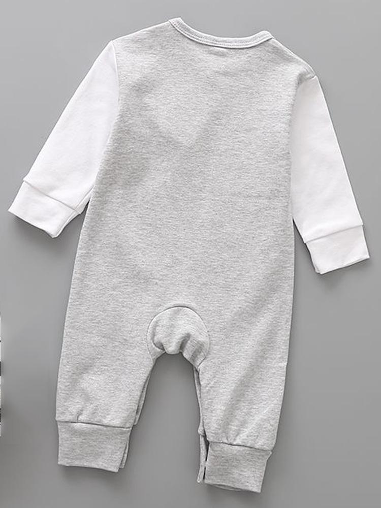 Grey Bear Face Cheek Baby Sleepsuit - Stylemykid.com
