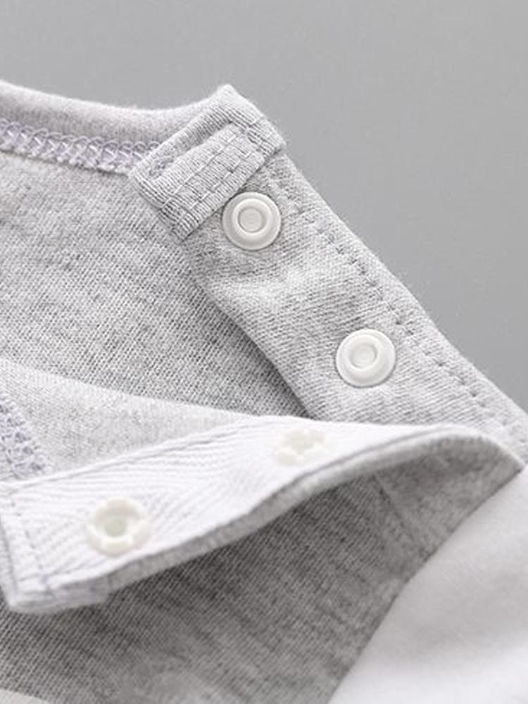 Grey Bear Face Cheek Baby Sleepsuit - Stylemykid.com