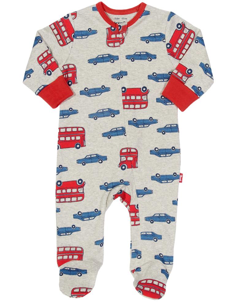 KITE Organic - Beep Beep Car & Bus Zip & Footed Baby Sleepsuit - Newborn - Stylemykid.com