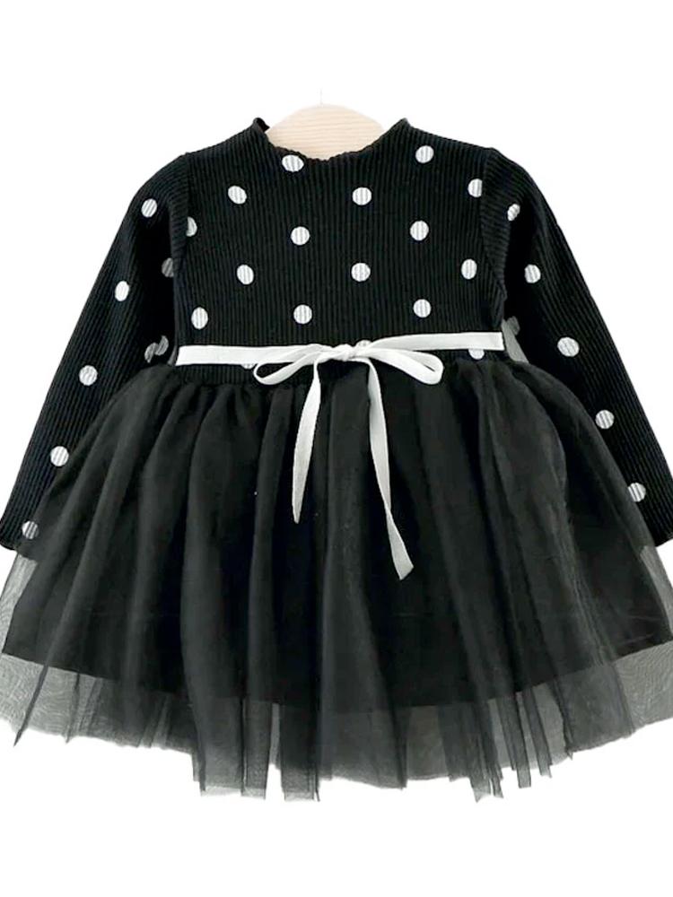 Girls Black Polka Dot Tutu Party Dress - 6 to 24 Months - Stylemykid.com