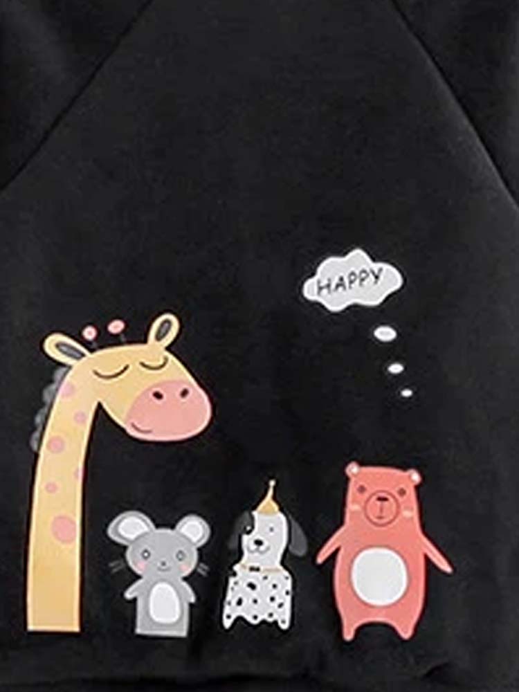 Kids Happy Animals Cardigan Top - Black - 9 M to 5Y - Stylemykid.com