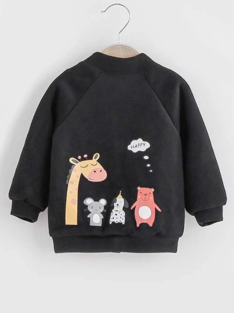 Kids Happy Animals Cardigan Top - Black - 9 M to 5Y - Stylemykid.com