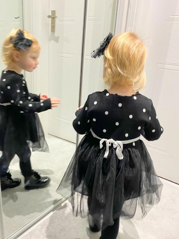 Girls Black Polka Dot Tutu Party Dress - 6 to 24 Months - Stylemykid.com