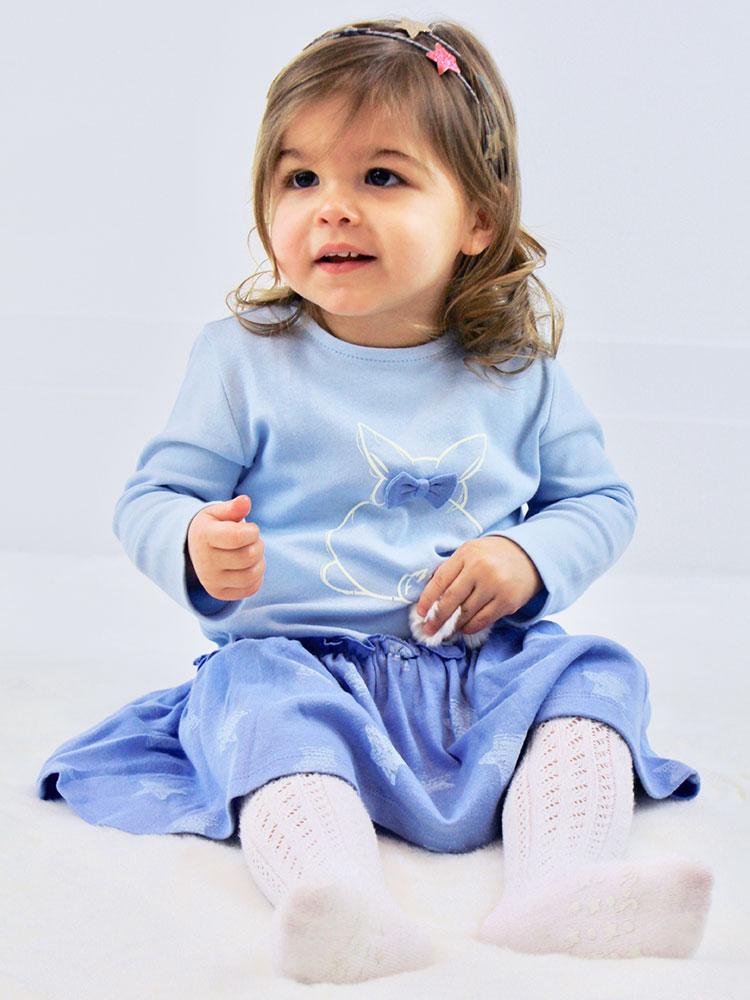 Artie - Bunny Bobble - Girls Blue Dress with Super Cute Bunny Design & Furry Tail - Stylemykid.com