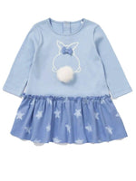 Artie - Bunny Bobble - Girls Blue Dress with Super Cute Bunny Design & Furry Tail - Stylemykid.com