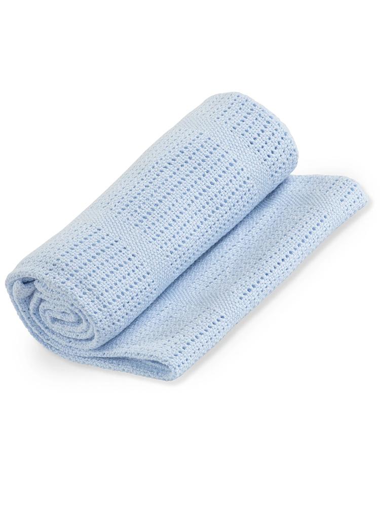 Cellular Blanket For Baby By Lulujo Blue