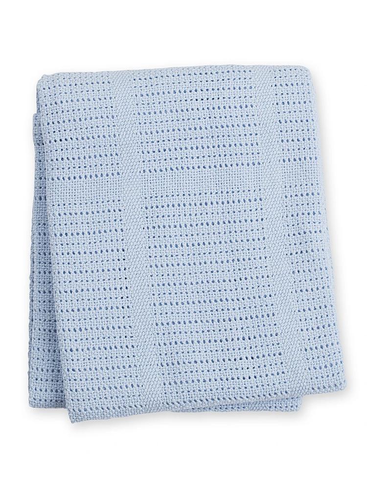 Cellular Blanket For Baby By Lulujo Blue