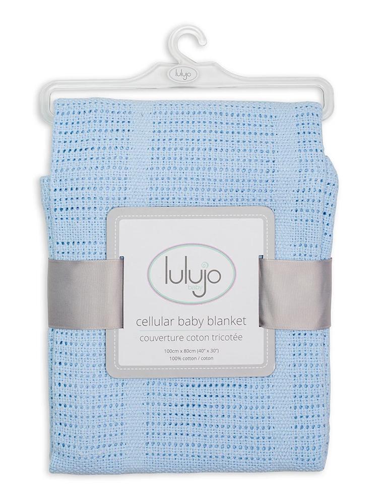 Cellular Blanket For Baby By Lulujo Blue