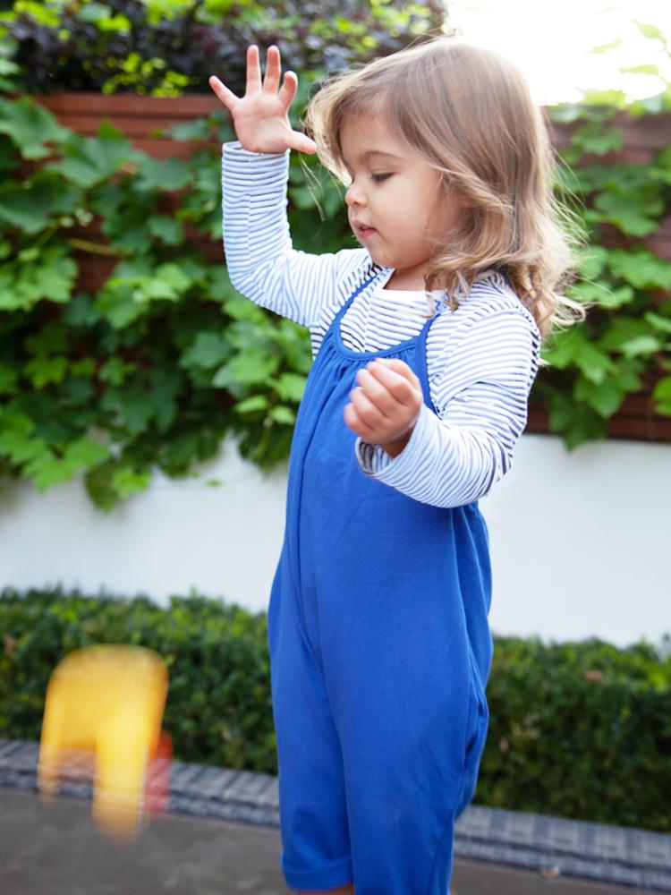 Deep Blue Halterneck Girls Sleeveless Playsuit with Pockets 4 to 5 years - Stylemykid.com