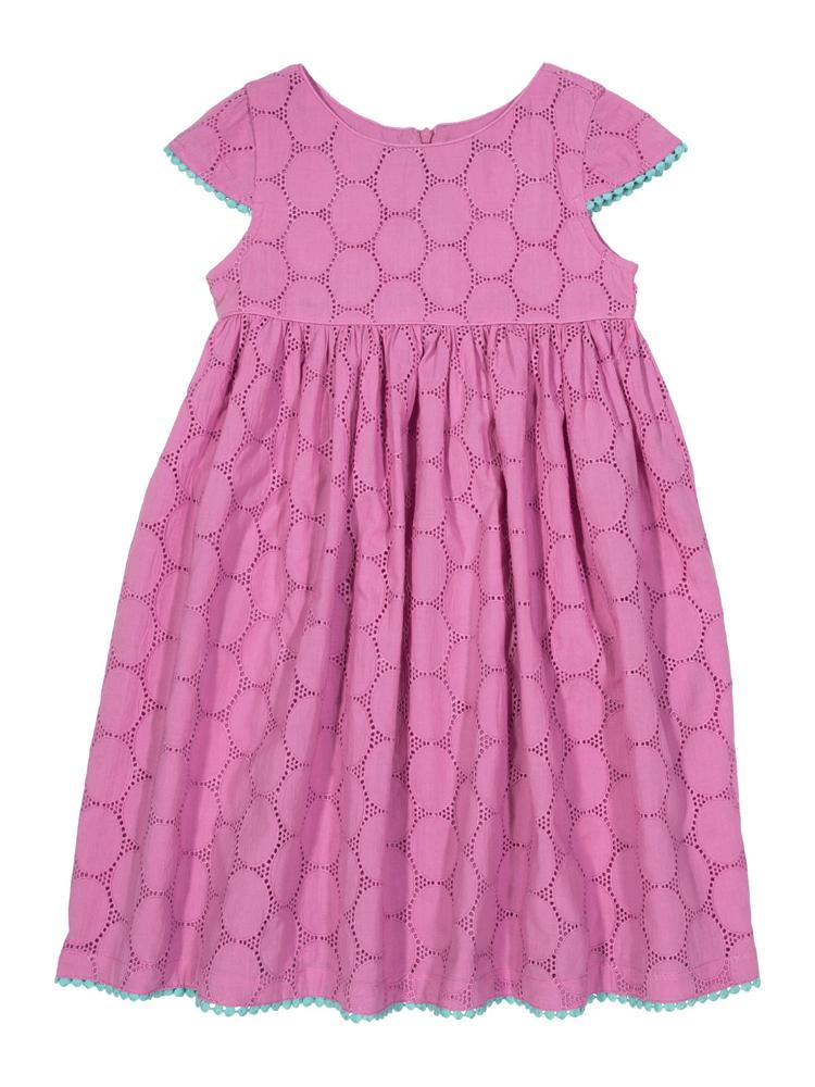 KITE Organic - Girls Violet Broderie Anglaise Dress - 3 to 5 Years - Stylemykid.com