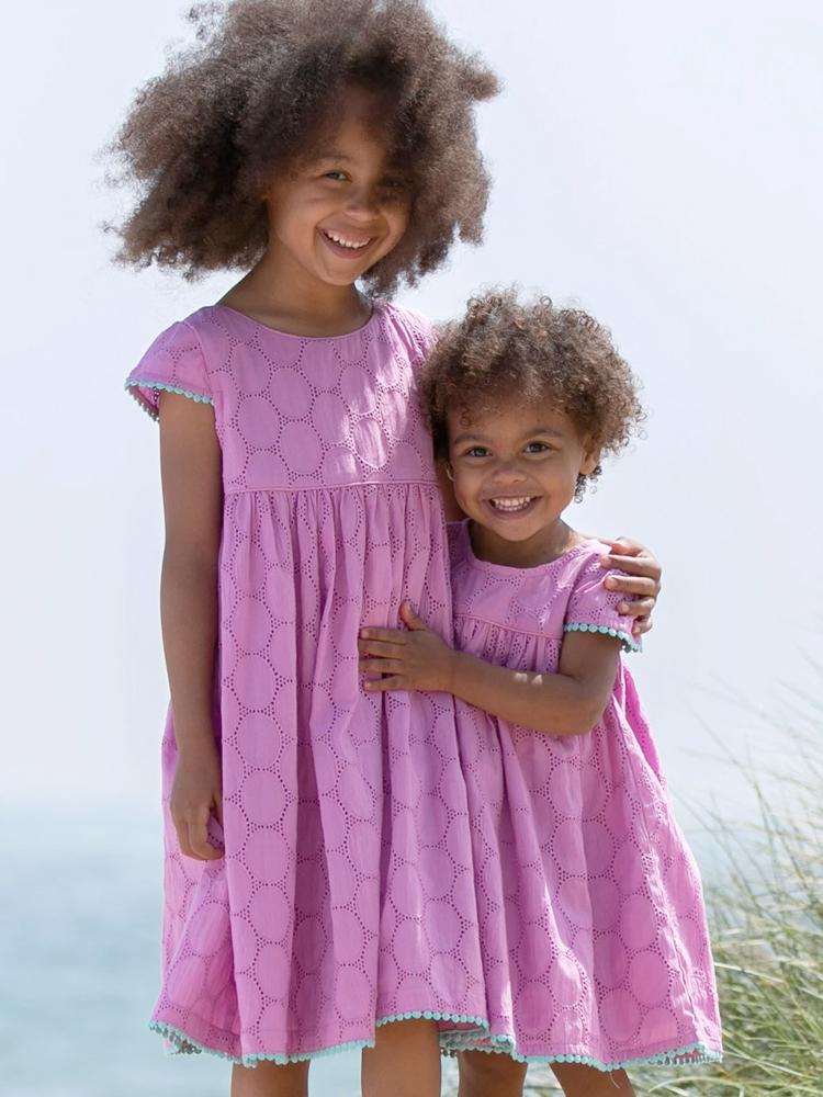 KITE Organic - Girls Violet Broderie Anglaise Dress - 3 to 5 Years - Stylemykid.com