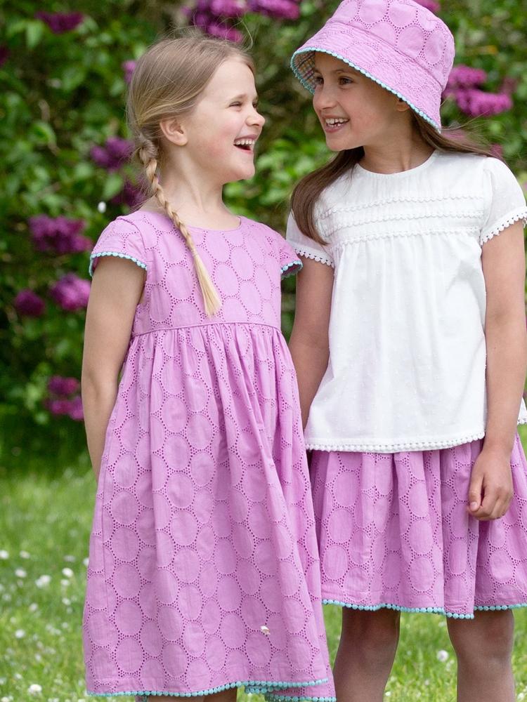 KITE Organic - Girls Violet Broderie Anglaise Dress - 3 to 5 Years - Stylemykid.com