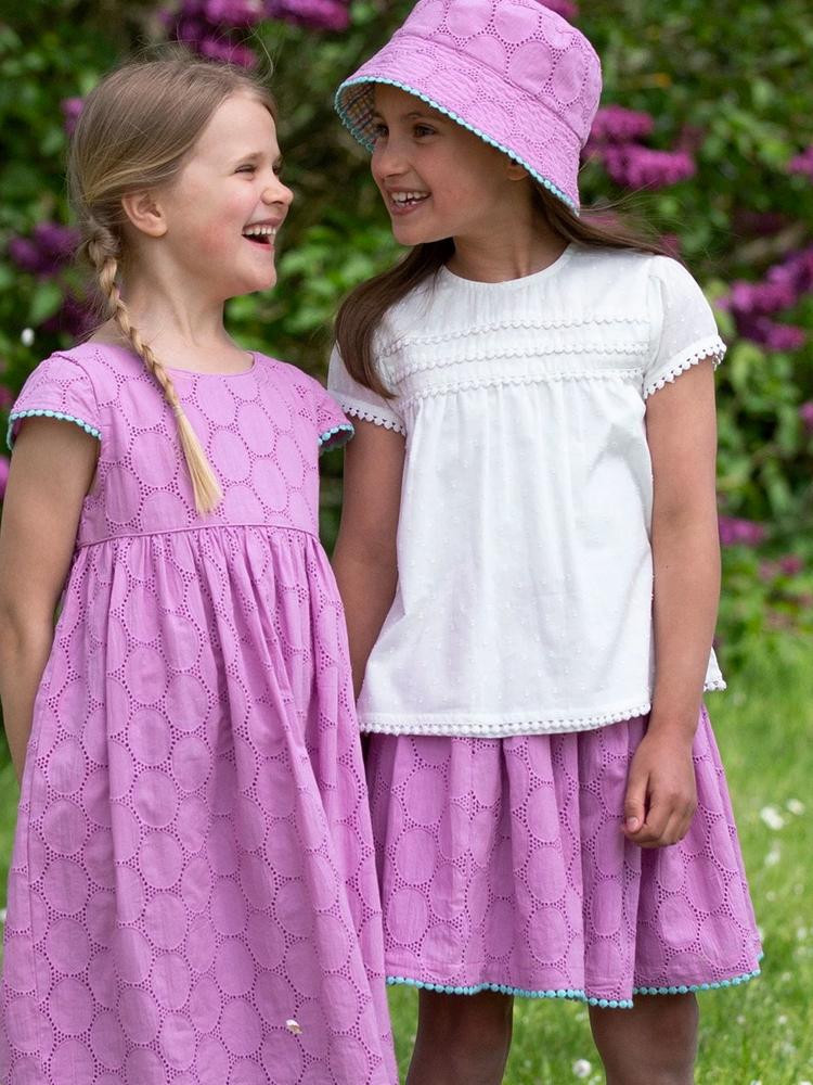 KITE Organic - Violet Pink Girls Broderie Anglaise Girls Skirt - 2 to 4 Years - Stylemykid.com