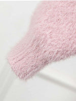 Girls Angora Fluffy Bunnies Jumper - Pink with faux fur bunny tail - Stylemykid.com