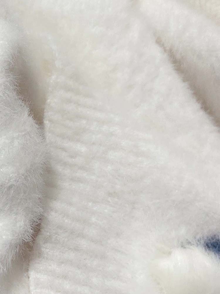 Girls Angora Fluffy Bunnies Jumper - White with faux fur bunny tail - Stylemykid.com