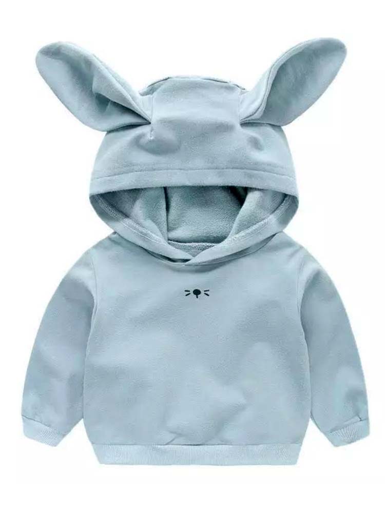 Bunny Ears Grey Hoodie - Baby and Toddler Sweatshirt with Ears - Stylemykid.com